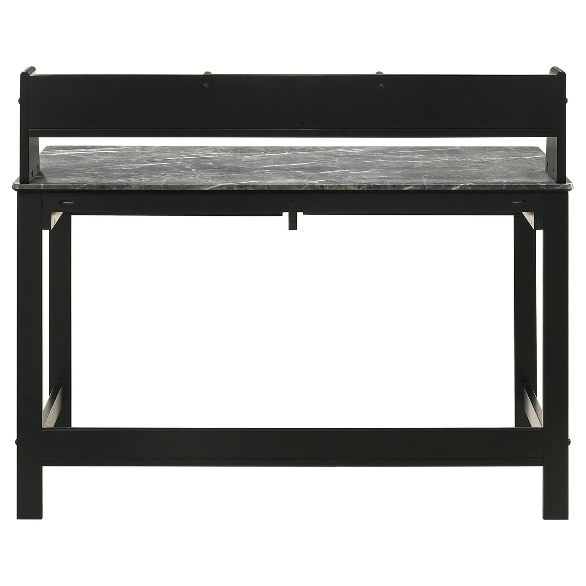 Besler 47" Writing Desk with SmartTop Surface - Grey Stone & Black with Organizer Shelf and Pull-Out Tray – view 7