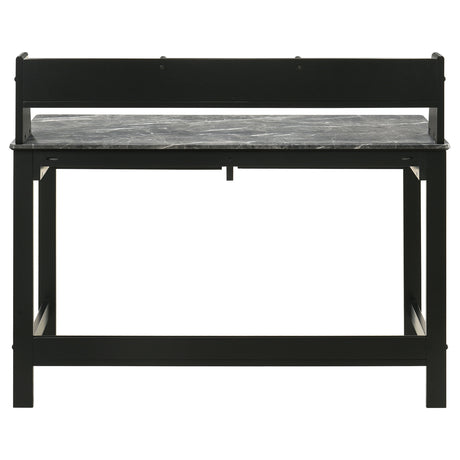 Besler 47" Writing Desk with SmartTop Surface - Grey Stone & Black with Organizer Shelf and Pull-Out Tray – view 7
