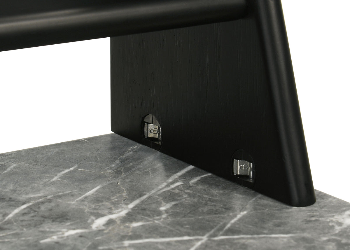 Besler 47" Writing Desk with SmartTop Surface - Grey Stone & Black with Organizer Shelf and Pull-Out Tray – view 10