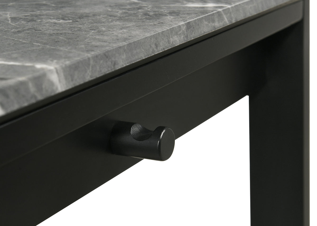 Besler 47" Writing Desk with SmartTop Surface - Grey Stone & Black with Organizer Shelf and Pull-Out Tray – view 11