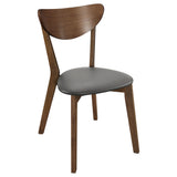 Karri 2-Piece Desk & Chair Set - Mid-Century Walnut with Slanted Legs & Grey Leatherette Seat – view 4