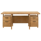 Roldan 69" Double Pedestal Computer Desk with File Drawers - Light Ash with Matte Black Pulls – view 4