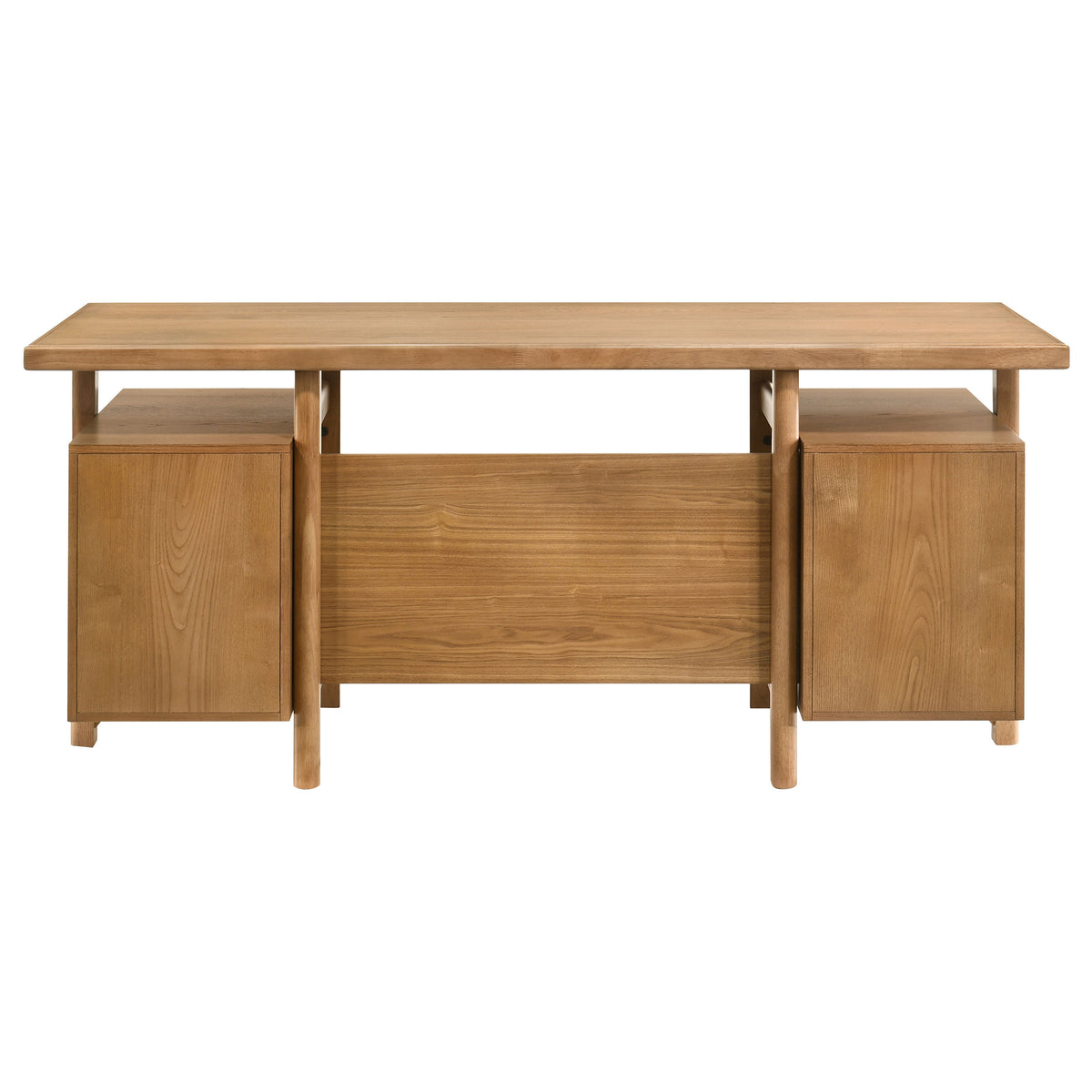 Roldan 69" Double Pedestal Computer Desk with File Drawers - Light Ash with Matte Black Pulls – view 8