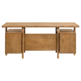 Roldan 69" Double Pedestal Computer Desk with File Drawers - Light Ash with Matte Black Pulls – view 8