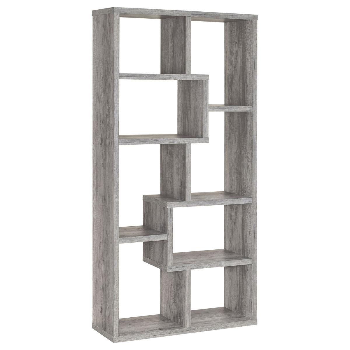 Theo 71" 6-Shelf Staggered Bookshelf