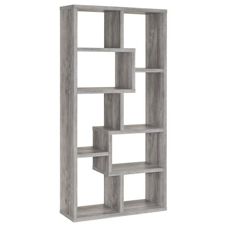 Theo 71" 6-Shelf Staggered Bookshelf