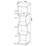 Baxter 67" 4-Tier Cube Bookshelf - Modern Black with Chrome Rod Accents – view 11