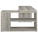 Yvette 60" L-Shaped Computer Desk - 3 Drawers, Open Shelves & Cubbies in Grey Driftwood – view 7