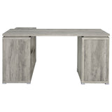 Yvette 60" L-Shaped Computer Desk - 3 Drawers, Open Shelves & Cubbies in Grey Driftwood – view 8