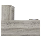 Yvette 60" L-Shaped Computer Desk - 3 Drawers, Open Shelves & Cubbies in Grey Driftwood – view 10