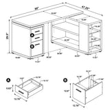 Yvette 60" L-Shaped Computer Desk - 3 Drawers, Open Shelves & Cubbies in Grey Driftwood – view 13