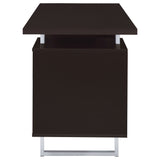 Lawtey 60" Computer Desk with Floating Top - File Drawer & Cabinet in Cappuccino on Silver Metal Base – view 6