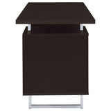 Lawtey 60" Computer Desk with Floating Top - File Drawer & Cabinet in Cappuccino on Silver Metal Base – view 10