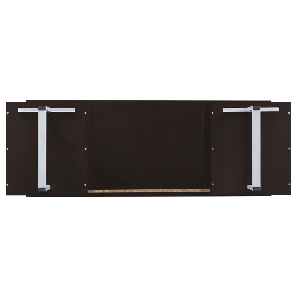 Lawtey 60" Computer Desk with Floating Top - File Drawer & Cabinet in Cappuccino on Silver Metal Base – view 12