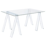 Amaturo 59" Glass Top Writing Desk - 