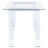 Amaturo 59" Glass Top Writing Desk - Clear Acrylic Sawhorse Base with Chrome Supports – view 4
