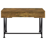 Analiese 47" 3-Drawer Writing Desk & Bookcase Set - Farmhouse Rustic Nutmeg with Black Metal Base – view 6