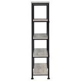 Analiese 63" 4-Shelf Bookshelf & Double Bookshelf - Black Metal Frame in Rustic Nutmeg or Grey Driftwood – view 18