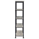 Analiese 63" 4-Shelf Bookshelf & Double Bookshelf - Black Metal Frame in Rustic Nutmeg or Grey Driftwood – view 20