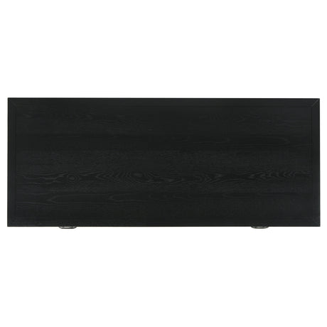 Goodson 64" Double Pedestal Computer Desk - 4 Drawers & Open Shelf in Black Oak Veneer – view 6