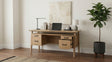 Goodson 64" Double Pedestal Computer Desk - Distressed Light Brown
