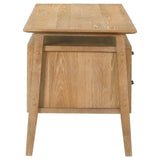 Goodson 64" Double Pedestal Computer Desk - 4 Drawers & Open Shelf in Distressed Light Brown – view 5