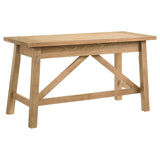 Fabian 54" Writing Desk - 2 Drawers & Cross-Braced Base in Distressed Light Brown – view 7