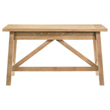 Fabian 54" Writing Desk - 2 Drawers & Cross-Braced Base in Distressed Light Brown – view 8
