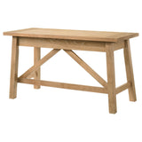 Fabian 54" Writing Desk - 2 Drawers & Cross-Braced Base in Distressed Light Brown – view 9