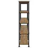 Analiese 63" 4-Drawer Writing Desk & 60" Double Bookshelf - Rustic Mango with Black Metal Frame – view 18