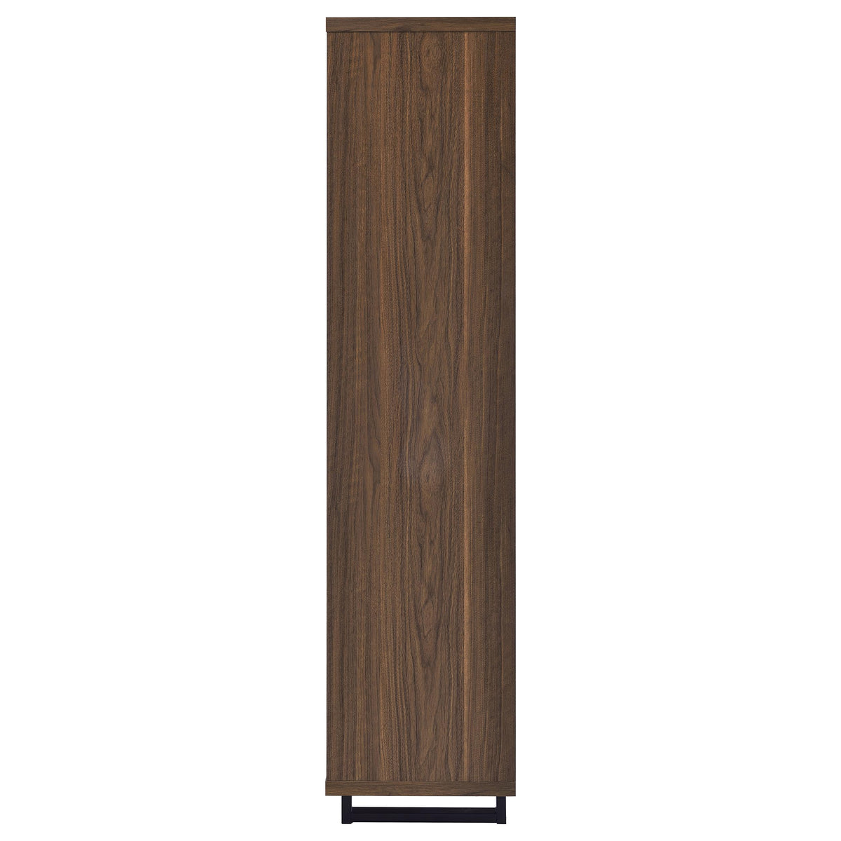 Maddox 60" L-Shape Computer Desk & 71" Cabinet Bookshelf - Walnut & Black with Slatted Doors – view 19