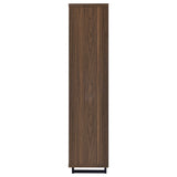 Maddox 60" L-Shape Computer Desk & 71" Cabinet Bookshelf - Walnut & Black with Slatted Doors – view 19
