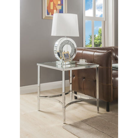 Petunia Mirrored End Table