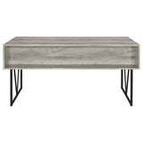 Analiese 63" 4-Drawer Writing Desk - Rustic Wood Look on Black Metal Base in Nutmeg or Grey Driftwood – view 20