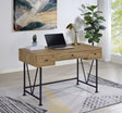 Analiese 47" Writing Desk & 63" Bookshelf - Rustic Mango Finish with Black Metal Frame – view 1