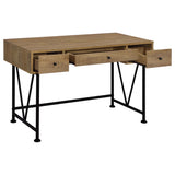 Analiese 47" Writing Desk & 63" Bookshelf - Rustic Mango Finish with Black Metal Frame – view 5