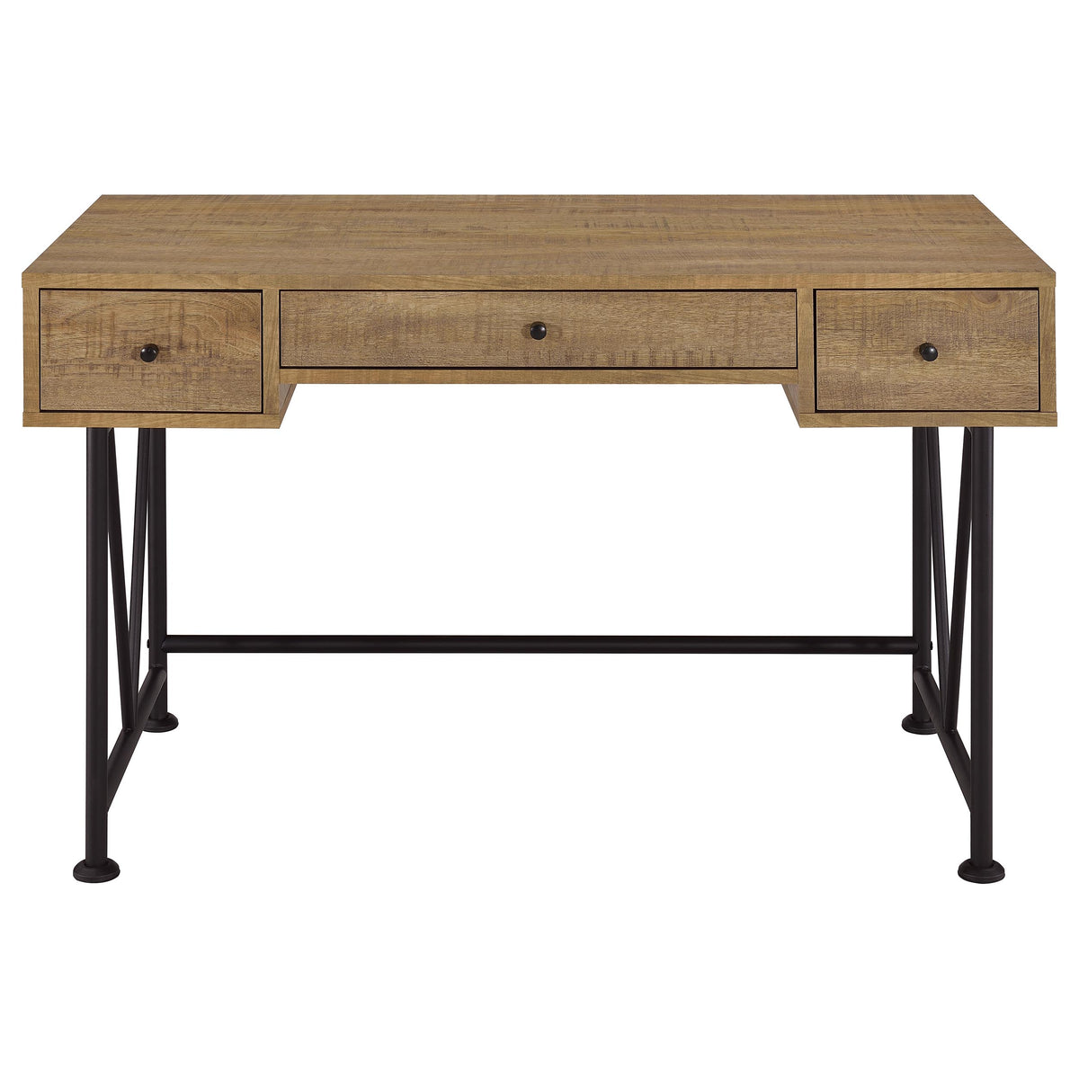 Analiese 47" Writing Desk & 63" Bookshelf - Rustic Mango Finish with Black Metal Frame – view 6
