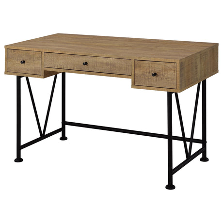 Analiese 47" Writing Desk & 63" Bookshelf - Rustic Mango Finish with Black Metal Frame – view 7