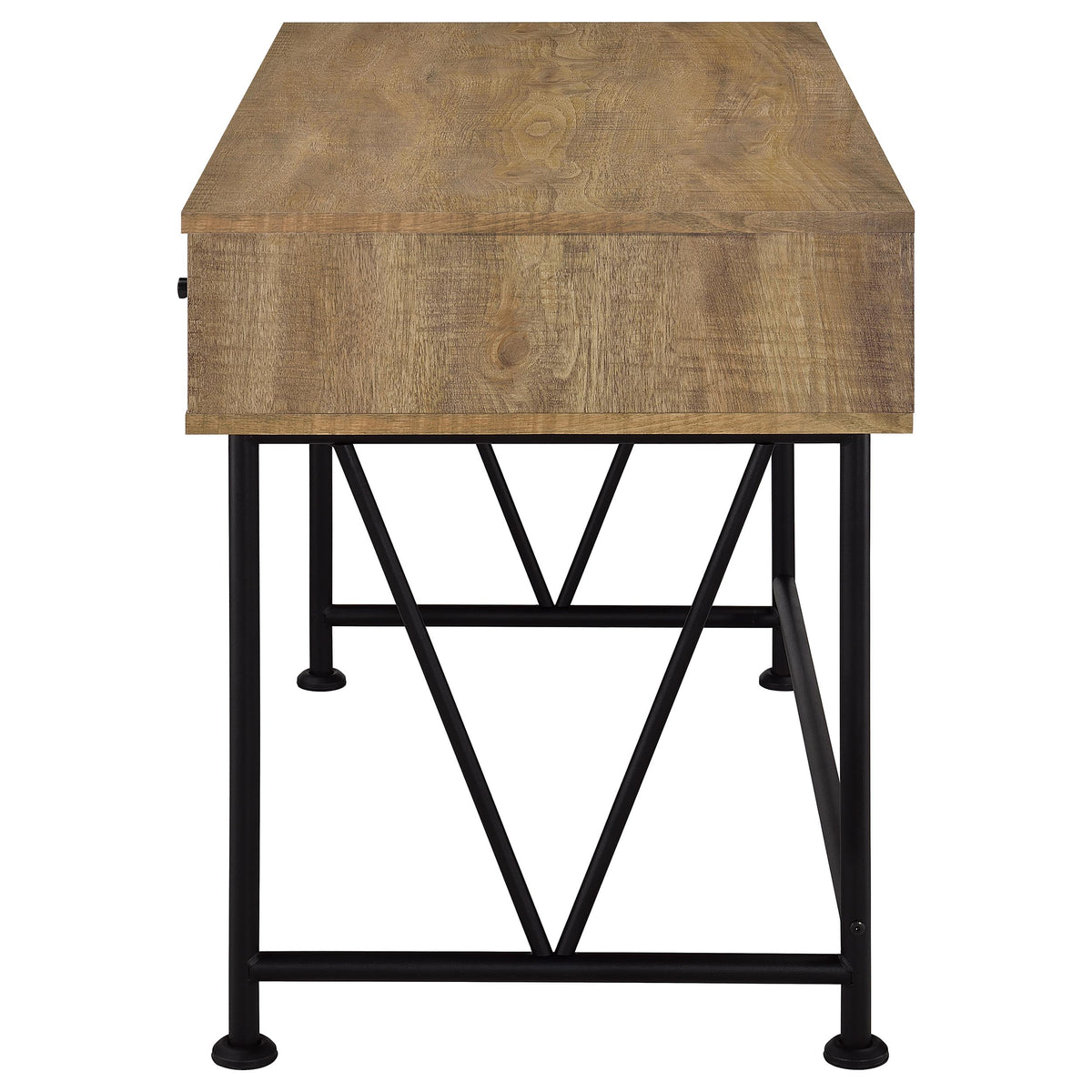 Analiese 47" Writing Desk & 63" Bookshelf - Rustic Mango Finish with Black Metal Frame – view 8