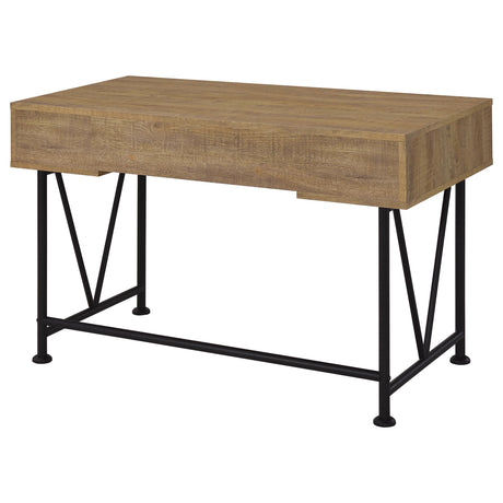 Analiese 47" Writing Desk & 63" Bookshelf - Rustic Mango Finish with Black Metal Frame – view 10