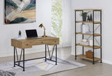 Analiese 47" Writing Desk & 63" Bookshelf - Rustic Mango Finish with Black Metal Frame – view 14