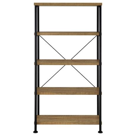 Analiese 47" Writing Desk & 63" Bookshelf - Rustic Mango Finish with Black Metal Frame – view 15