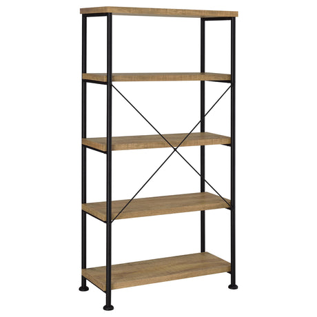 Analiese 47" Writing Desk & 63" Bookshelf - Rustic Mango Finish with Black Metal Frame – view 18