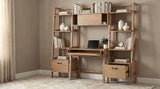 Fabian Computer Desk & Bookshelf Wall Set - 4pcs- Desk + 2 Bookshelves + Center Bridge