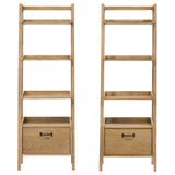 Fabian Computer Desk & Bookshelf Wall Set - Pair of Bookshelves with Drawer
