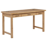 Vermes Home Office Collection - Writing Desk, 7-Drawer Computer Desk & Cabinet Bookcase with Power Outlets in Light Ash – view 4