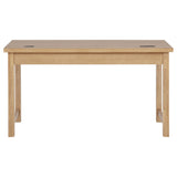 Vermes Home Office Collection - Writing Desk, 7-Drawer Computer Desk & Cabinet Bookcase with Power Outlets in Light Ash – view 6