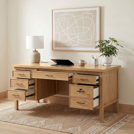 Vermes Home Office Collection - 66" Computer Desk (7 Drawers)