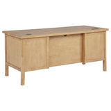 Vermes Home Office Collection - Writing Desk, 7-Drawer Computer Desk & Cabinet Bookcase with Power Outlets in Light Ash – view 8