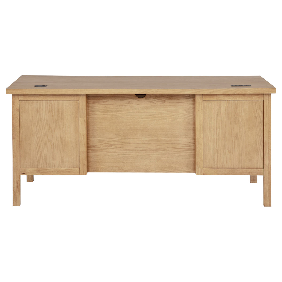 Vermes Home Office Collection - Writing Desk, 7-Drawer Computer Desk & Cabinet Bookcase with Power Outlets in Light Ash – view 9
